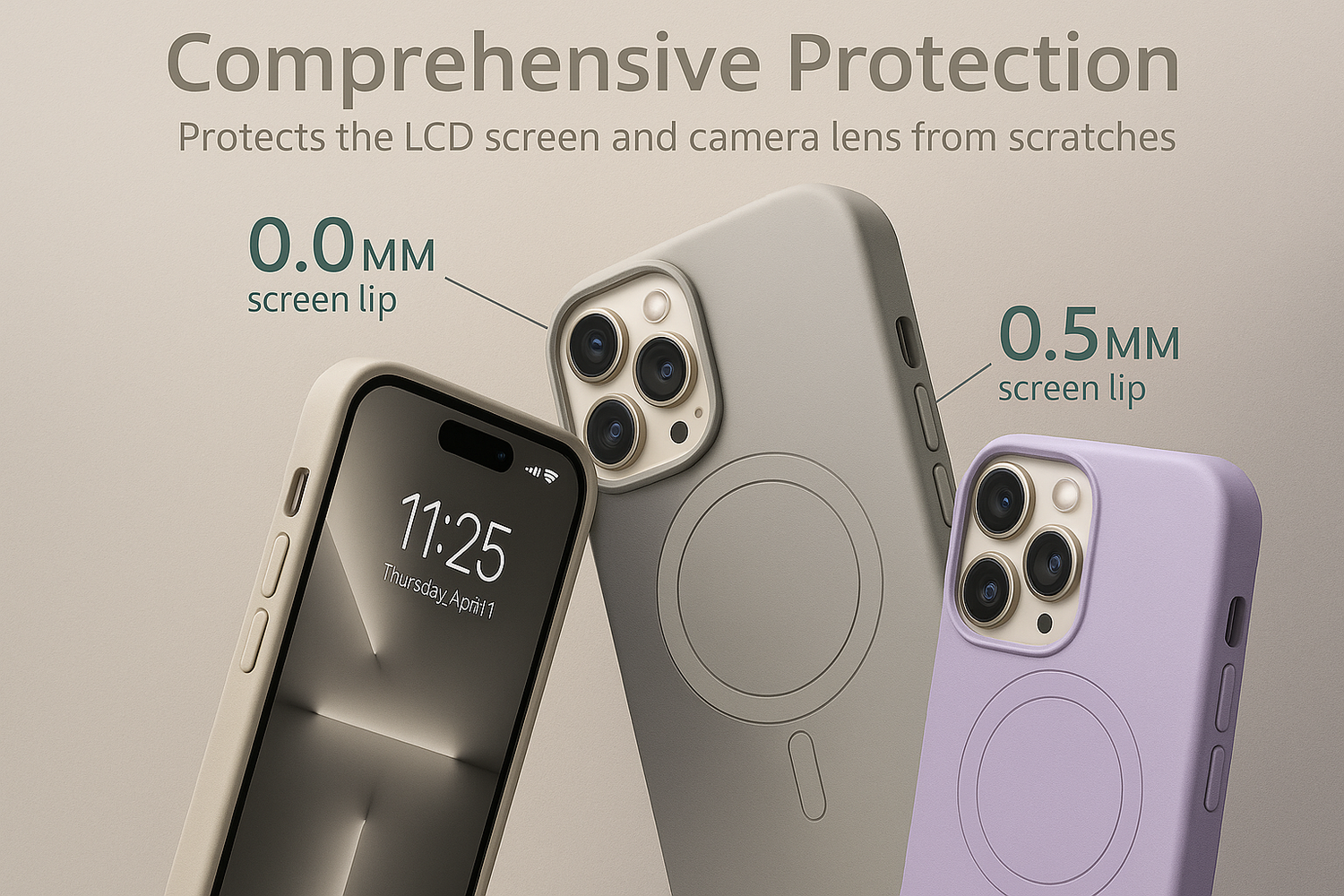 Soft-toned comprehensive protection phone case showcase